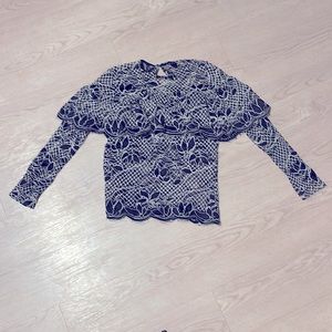 Black & Pearl White Blouse by Zara